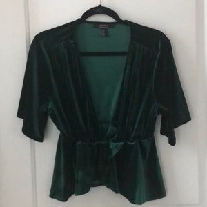 Gorgeous green velvet wrap top
